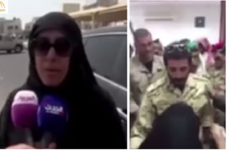 بالفيديو.. والدة شهيد بحريني ترثيه امام زملائه الجنود 