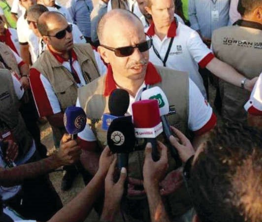 فيصل بن الحسين متحدثا لوسائل الاعلام