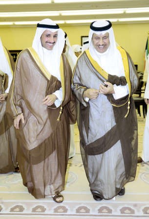 رئيس مجلس الامة مرزوق الغانم مع سمو رئيس الوزراء الشيخ جابر المبارك قبيل الاجتماع النيابيالحكومي 