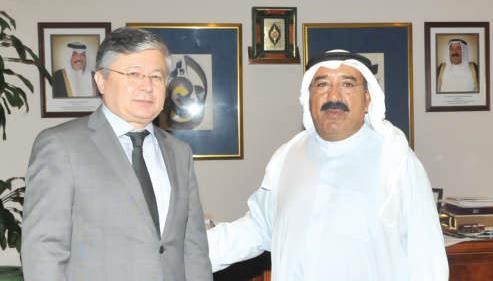 الشيخ ناصر صباح الاحمد مستقبلا سفير اوزبكستان د بهرمجان اعلايوف ﻿