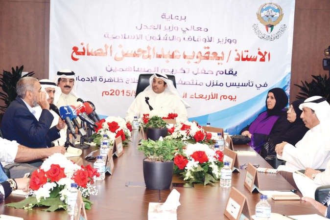 يعقوب الصانع متحدثا في المؤتمر الصحافي ﻿