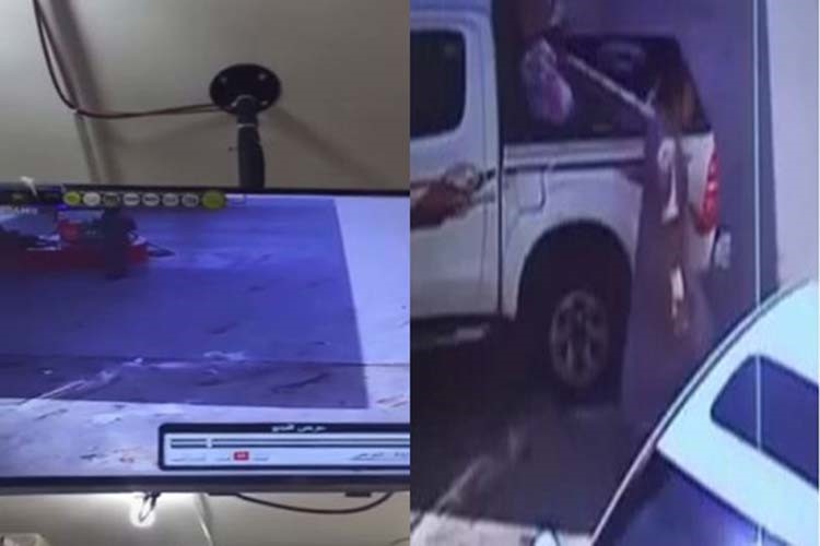 بالفيديو.. سرقة سيارة سعودي بداخلها زوجته من أمام محطة وقود