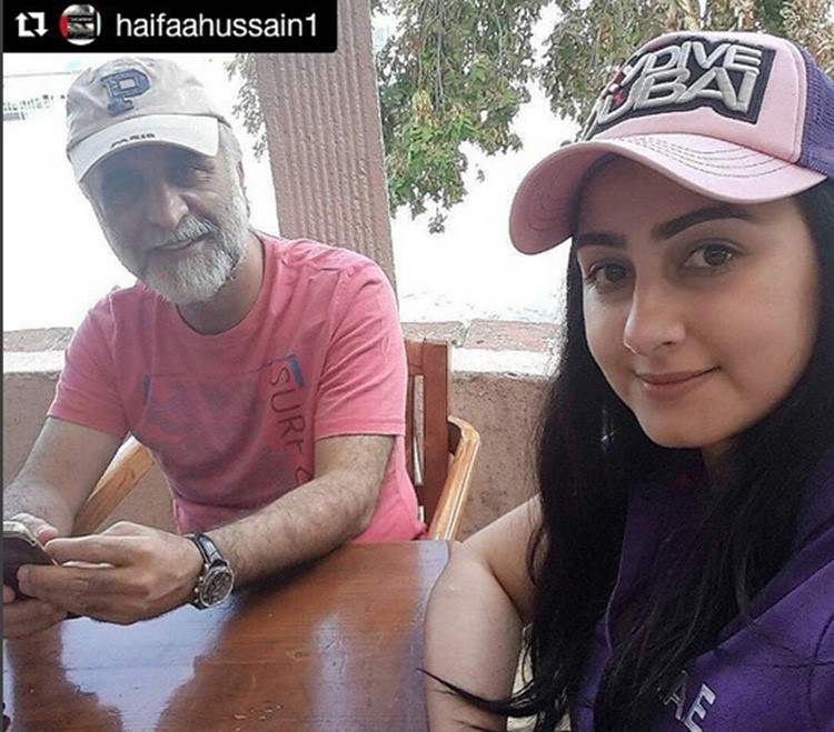 بالصور.. الفنانة هيفاء حسين ترد على أصحاب التعليقات الساخرة من "صورها مع زوجها" بسبب فارق العمر