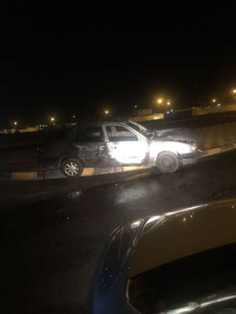 المركبة التي احرقها المستهترون
