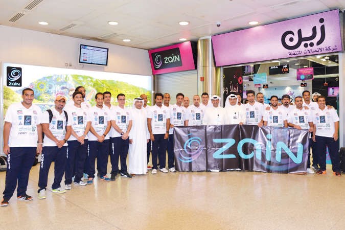 ممثلو زين مع المنتخب قبل مغادرتهم الى الولايات المتحدة﻿