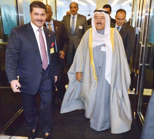 سمو الامير الشيخ صباح الاحمد لدى وصوله الى مبنى الامم المتحدة