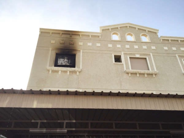 اثار حريق منزل الصباحية﻿