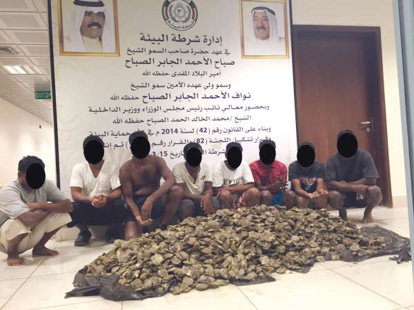 المتهمون الاسيويون وصيدهم الذي تجاوز 202 كجم محار﻿