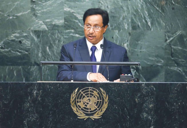 ممثل صاحب السمو الامير الشيخ صباح الاحمد رئيس مجلس الوزراء سمو الشيخ جابر المبارك يلقي كلمة الكويت امام الدورة السبعين للجمعية العامة للامم المتحدة المنعقدة بمقر الامم المتحدة في نيويورك		 رويترز﻿