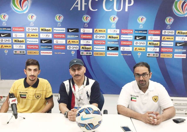 بديح والعوضي والزنكي في المؤتمر الصحافي 