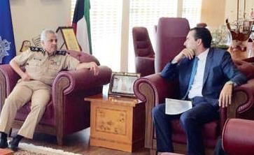 اللواء الشيخ مازن الجراح خلال استقبال السفير البلجيكي﻿