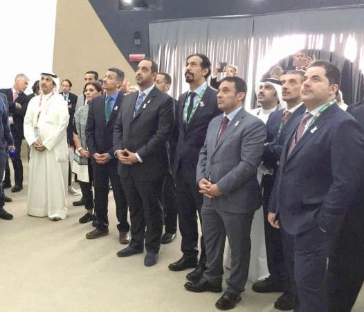 الشيخ محمد العبدالله والسفير الشيخ علي الخالد وفيصل المتلقم في جناح الكويت بـاكسبو ميلانو ﻿