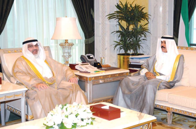 سمو نائب الامير وولي العهد الشيخ نواف الاحمد خلال استقباله عادل الصرعاوي﻿