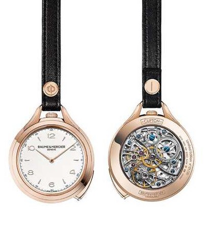 BaumeMercier Clifton 1830 ساعة الجيب Minute Repeaterصنعت هذه الساعة من الذهب الاحمر من عيار 18 قيراط ويبلغ سعرها 50 الف دولار