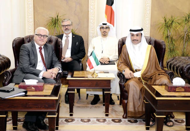 رئيس مجلس الامة مرزوق الغانم مستقبلا وزير خارجية المانيا فرانك وولتر شتاين ماير