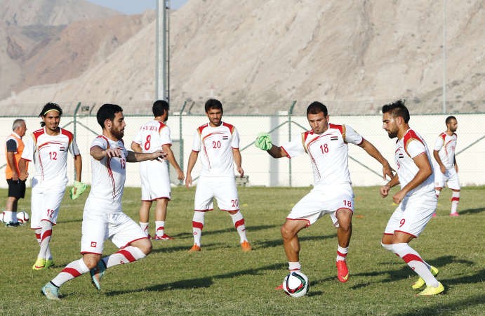 المنتخب السوري يتدرب بقوة افب