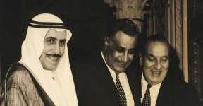 صورة للامير الراحل الشيخ صباح السالم والرئيس الراحل جمال عبدالناصر﻿