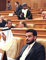 دمحمد الحويلة في احدى جلسات البرلمان العربي