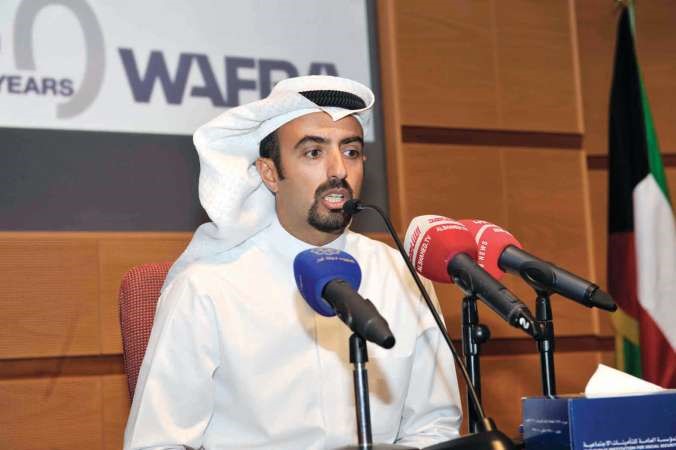 المدير الاقليمي لشركة وفرة للاستشارات الاستثمارية التابعة لمؤسسة التامينات غازي الهاجري خلال المؤتمر الصحافي امس	هاني عبدالله ﻿