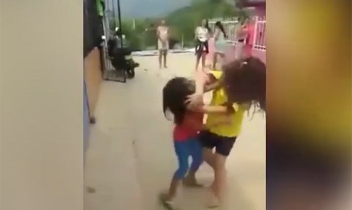 بالفيديو.. عراك عنيف بين طفلتين بتشجيع من والدتيهما