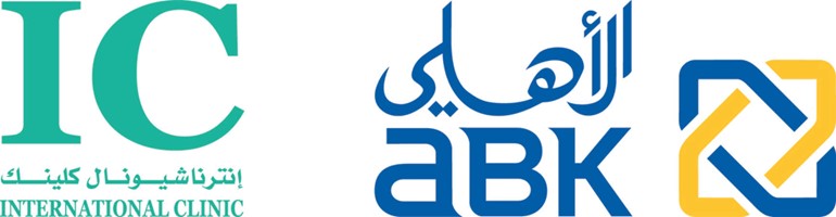 شعار التعاون بين البنك الاهلي الكويتي وانترناشيونال كلينك للتوعية بسرطان الثدي