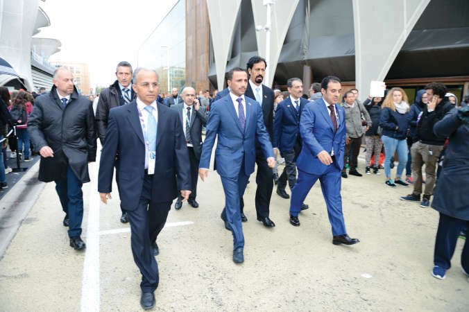 الغانم والوفد المرافق له في معرض اكسبو ميلانو