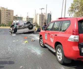 السيارة التى انقلبت من اعلى جسر الهلالي﻿