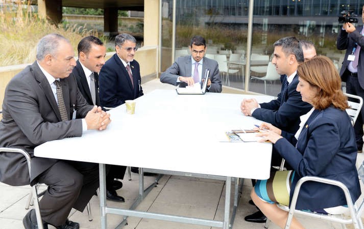 مرزوق الغانم خلال اجتماعه مع النائب الثاني لرئيس البرلمان العراقي ارام محمد علي