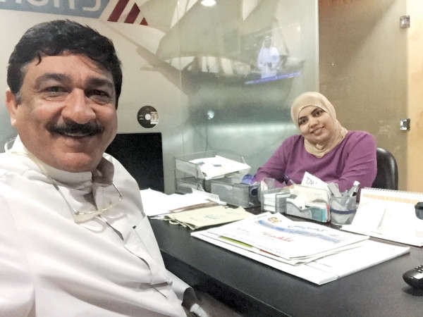 المخرج سعد اللوغاني مع الزميلة اميرة عزام