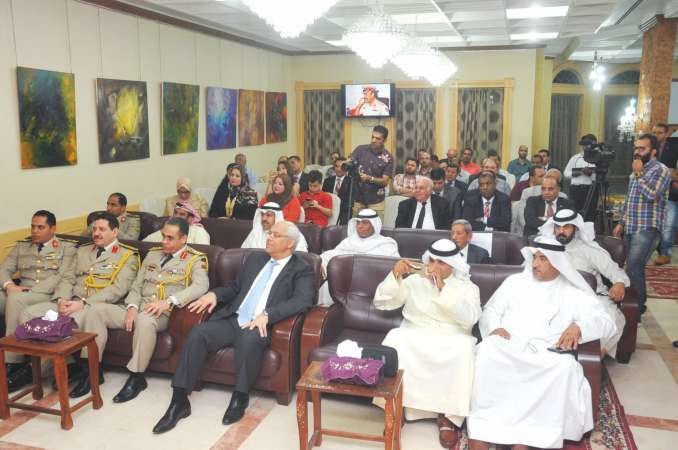 السفير ياسر عاطف والعميد حاتم عاشور ونائبه العقيد احمد شتا في مقدمة الحضور ويبدو دفهد الشليمي