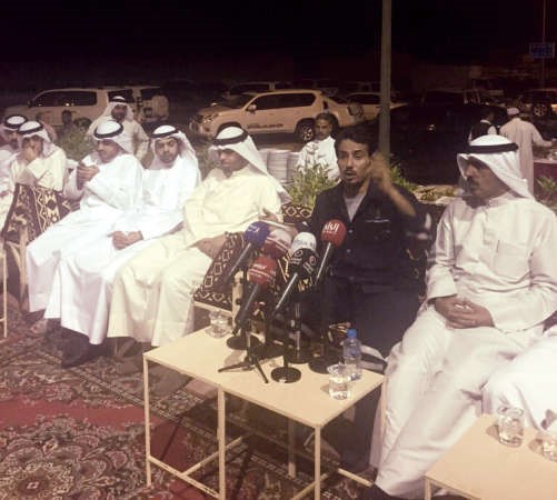 رئيس قائمة الرؤية عمار سعود العجمي متحدثا للحضور ﻿