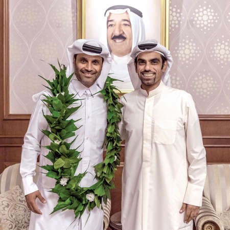 الزميل اسامة المنصور مع البطل ناصر العطية 