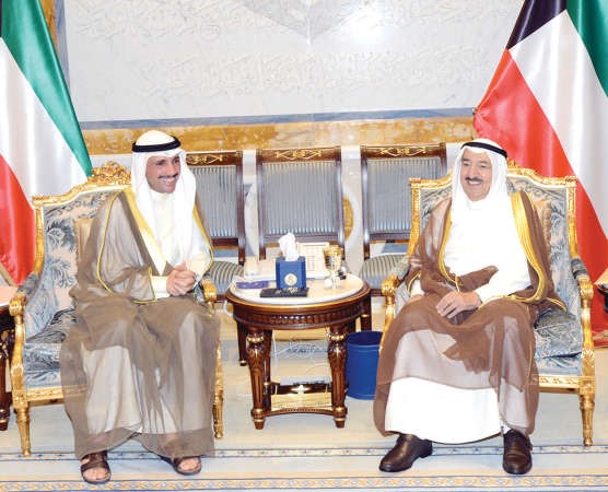 صاحب السمو الامير الشيخ صباحالاحمد مستقبلا مرزوق الغانم﻿