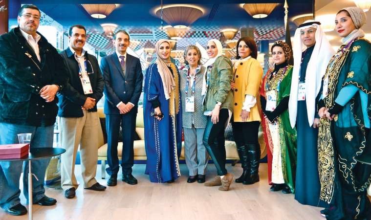 وفد جمعية الصحافيين خلال زيارته جناح الكويت في معرض اكسبو ميلانو 2015 