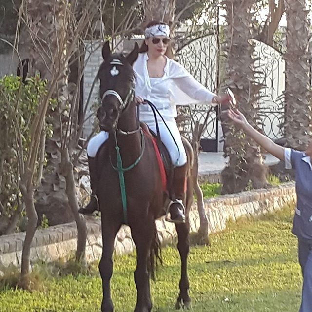 بالصور.. "شيريهان" وقصة حب مع الخيول برعاية أحمد مظهر