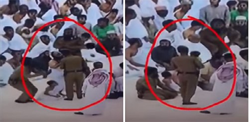 بالفيديو.. مشهد رائع لرجل أمن يحمل طفل أحد المعتمرين عن والده حتى يتم صلاته