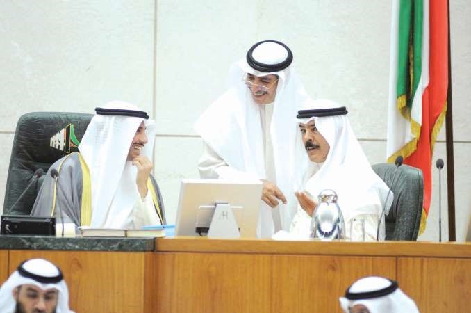 حديث بين رئيس المجلس مرزوق الغانم والشيخ محمد الخالد بحضور معادل الخرافي	 هاني الشمري﻿