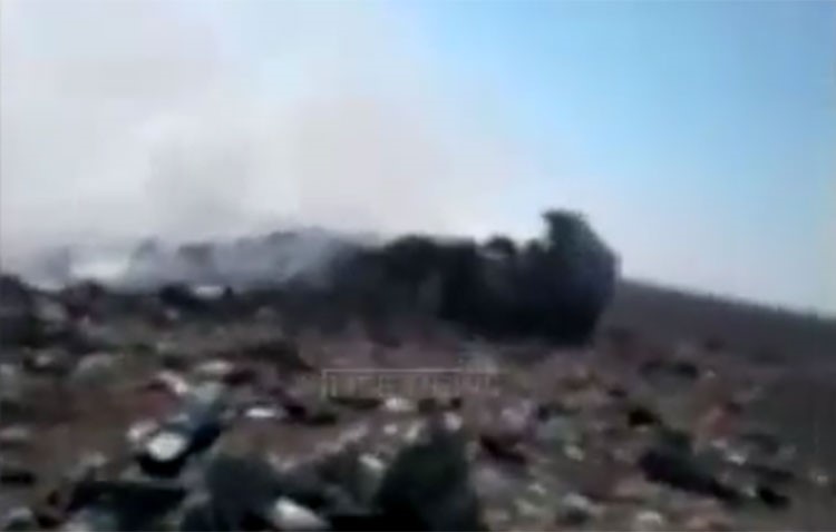 شاهد.. أول فيديو للطائرة الروسية حين تحطمت وبدأت تحترق