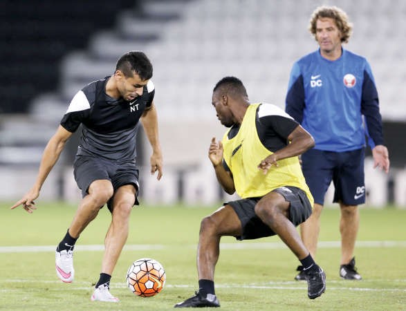 لاعبو منتخب قطر في التدريبات الاخيرة