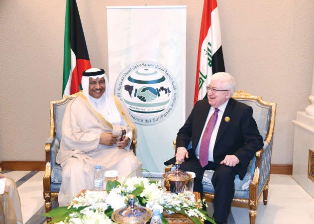 سمو الشيخ جابر المبارك مستقبلا رئيس العراق دفؤاد معصوم
