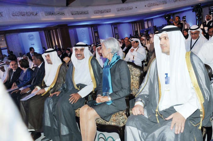حديث بين الشيخ صباح الخالد وكريستين لاغارد ويبدو انس الصالح ودمحمد الهاشل