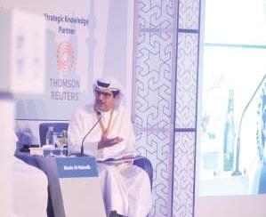 مازن الناهض متحدثا خلال الجلسة الثالثة لمؤتمر التمويل الاسلامي قاسم باشا ﻿