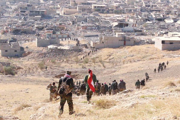 قوات البشمركة الكردية خلال تحرير سنجار 	رويترز