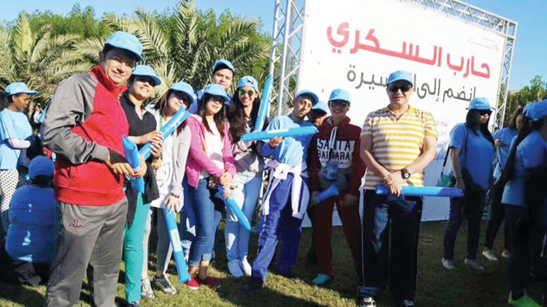  ولقطة اثناء مسيرة حارب السكري لفريق كوبثورن الجهراء