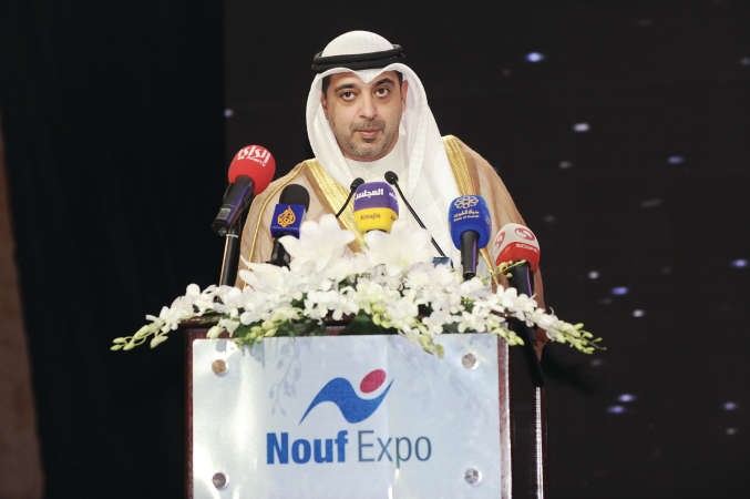 الشيخ محمد العبدالله خلال القاء كلمته 