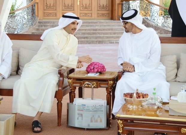 رئيس مجلس الامة مرزوق الغانم لدى لقائه سمو الشيخ محمد بن زايد ال نهيان