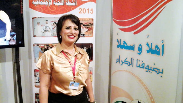 الزميلة ريم الوقيان في جناح نادي المصارف﻿