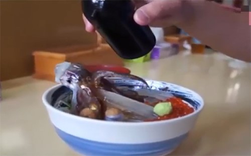 بالفيديو.. حيوان حبّار يعود للحياة في فم زبون