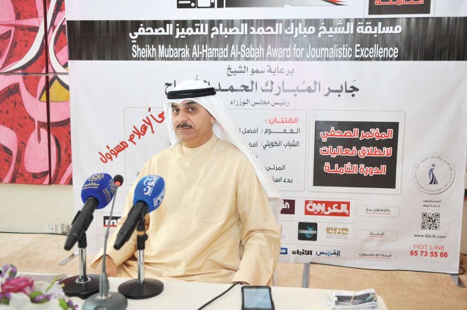 ايمن العلي خلال المؤتمر الصحافي 	محمد هاشم﻿
