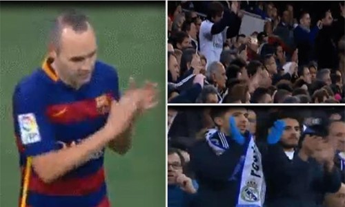 بالفيديو.. لقطة الموسم.. جماهير ريـال مدريد تُصفق للدون إنييستا 